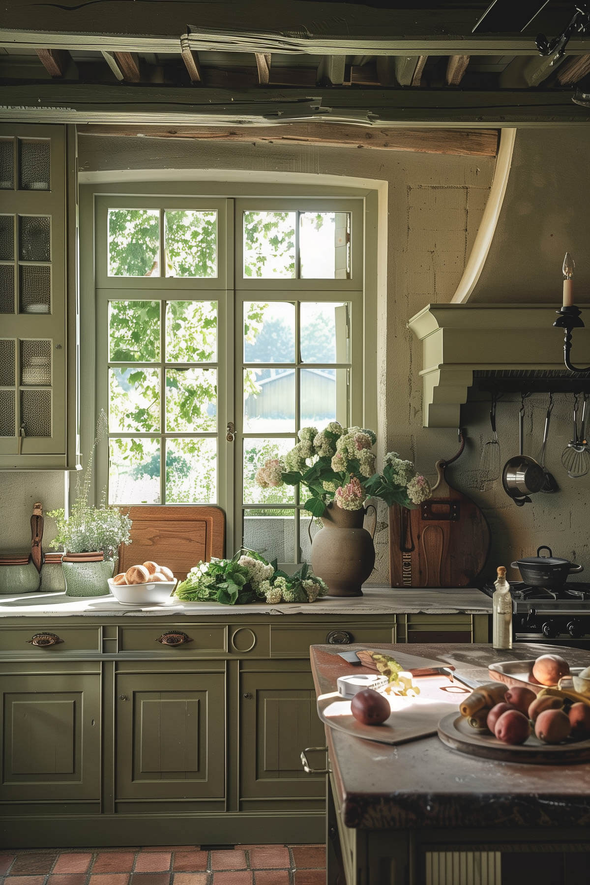 Sage Green French Country Kitchen