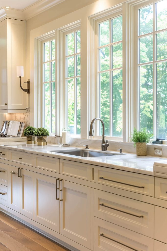 Kitchen with tailored custom cabinetry fitting unique layouts.