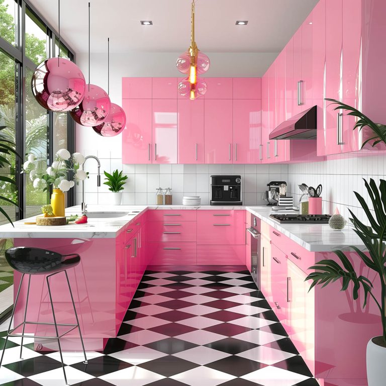 30+ Retro Bubblegum Pink Kitchen Ideas