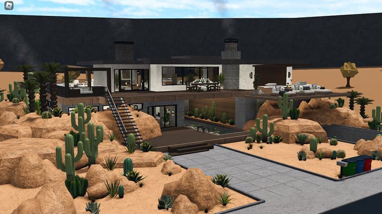 This modern desert home blends seamlessly with its arid surroundings while offering luxurious living spaces.