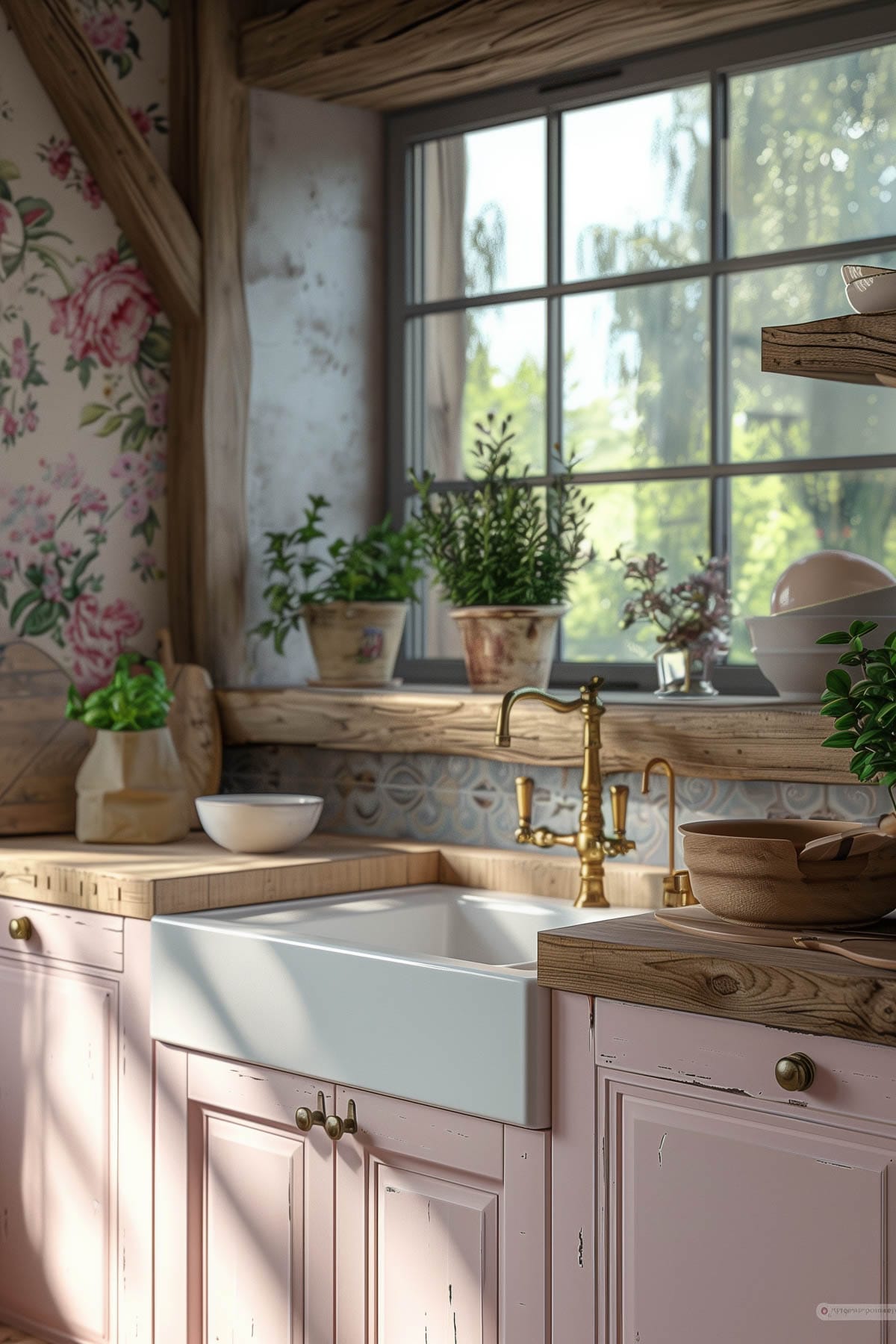 20+ Country Charm Retro Pink Kitchen Ideas - Living Chic
