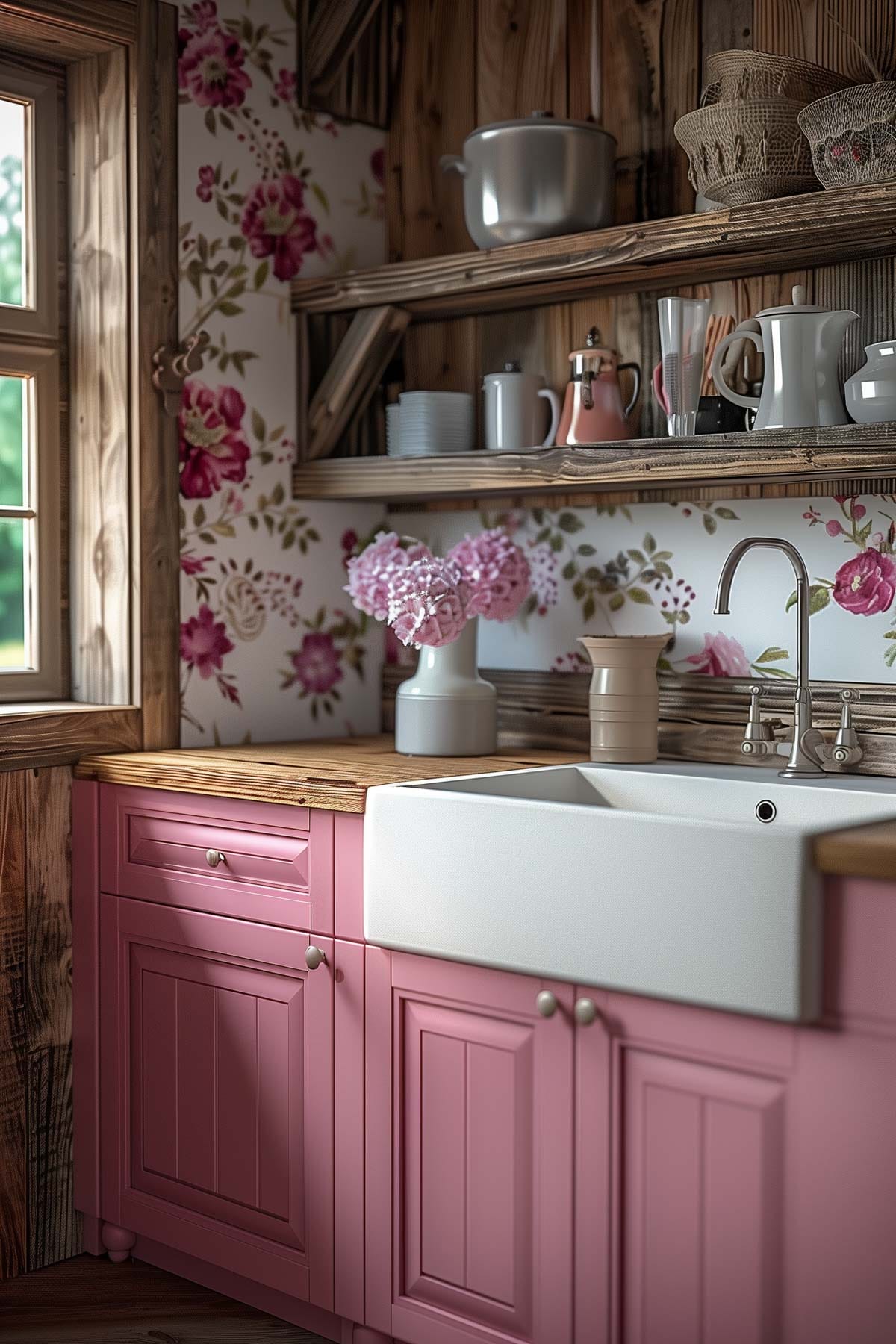 20+ Country Charm Retro Pink Kitchen Ideas - Living Chic
