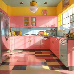 40+ Atomic Age Retro Pink Kitchen Ideas - Living Chic