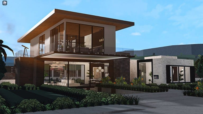 A stylish modern house for singles or couples, with an open floor plan and a private backyard.