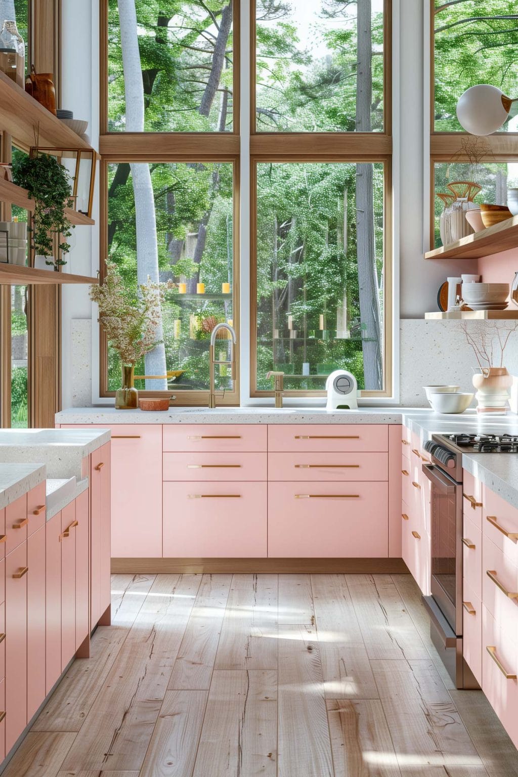 50+ Modern Retro Pink Kitchen Ideas - Living Chic