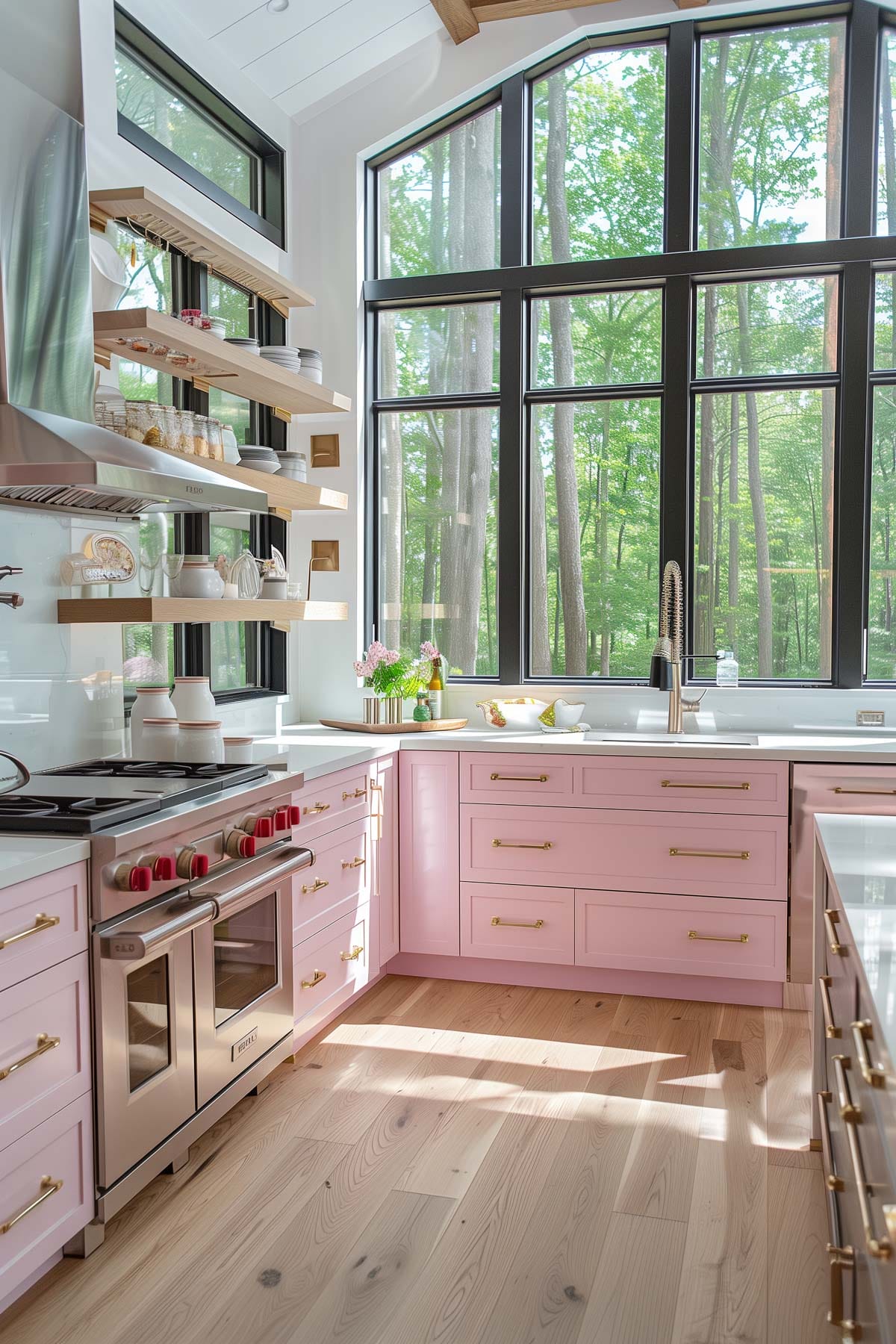 50+ Modern Retro Pink Kitchen Ideas - Living Chic