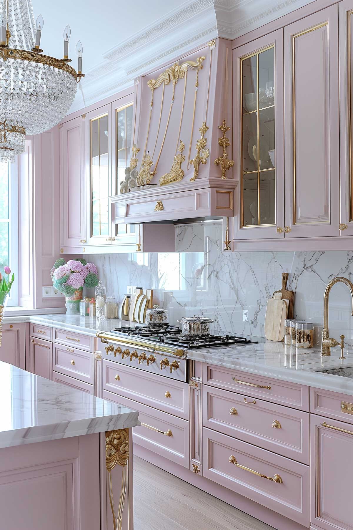 40+ Hollywood Glam Retro Pink Kitchen Ideas - Living Chic