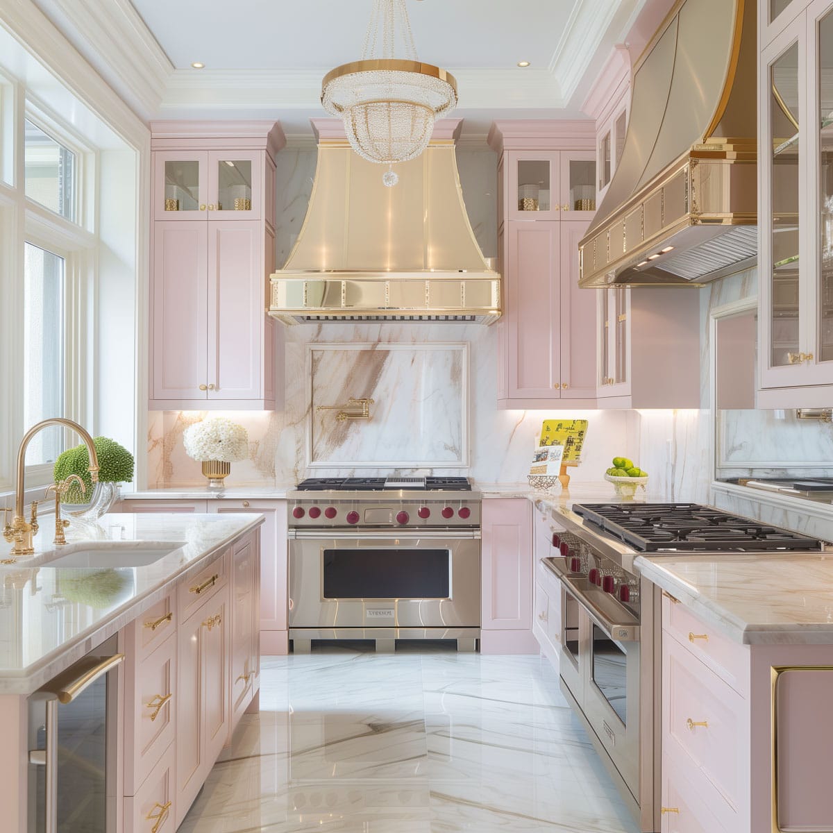 40+ Hollywood Glam Retro Pink Kitchen Ideas - Living Chic