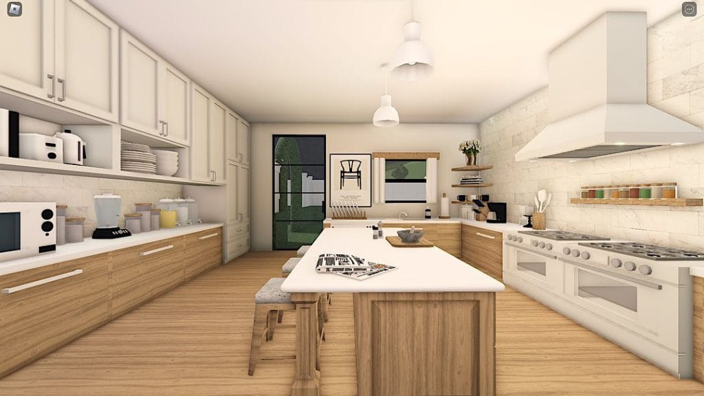 Pinterest-inspired kitchen with white cabinetry and natural wood accents, offering a bright and airy design.