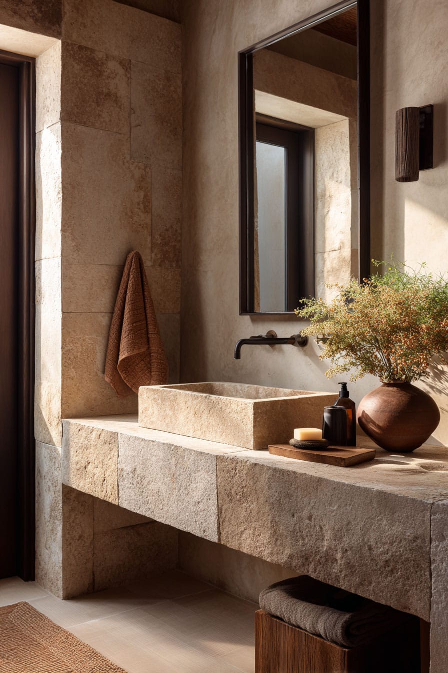 Curated visual reference: A Home Filled With Natural Materials Stone Clay And Wood Photo Inspiration