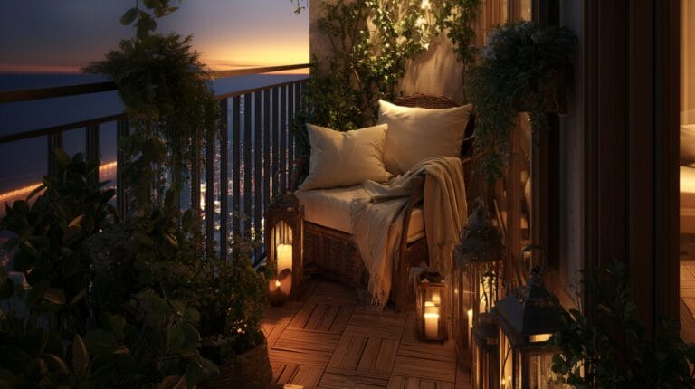 Romantic Balcony Ideas That Feel Cozy, Soft, and Magical at Night