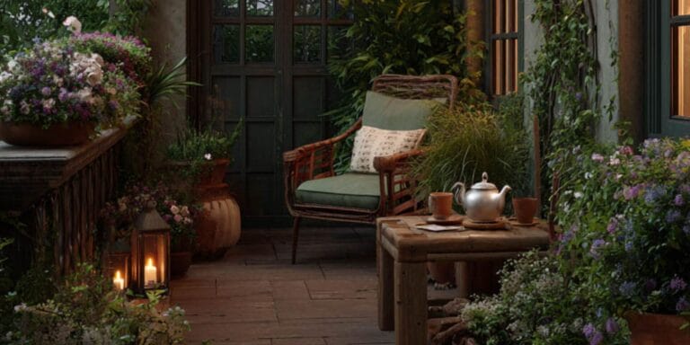 Cottagecore Balcony Ideas with Flowers, Herbs, and Vintage Charm